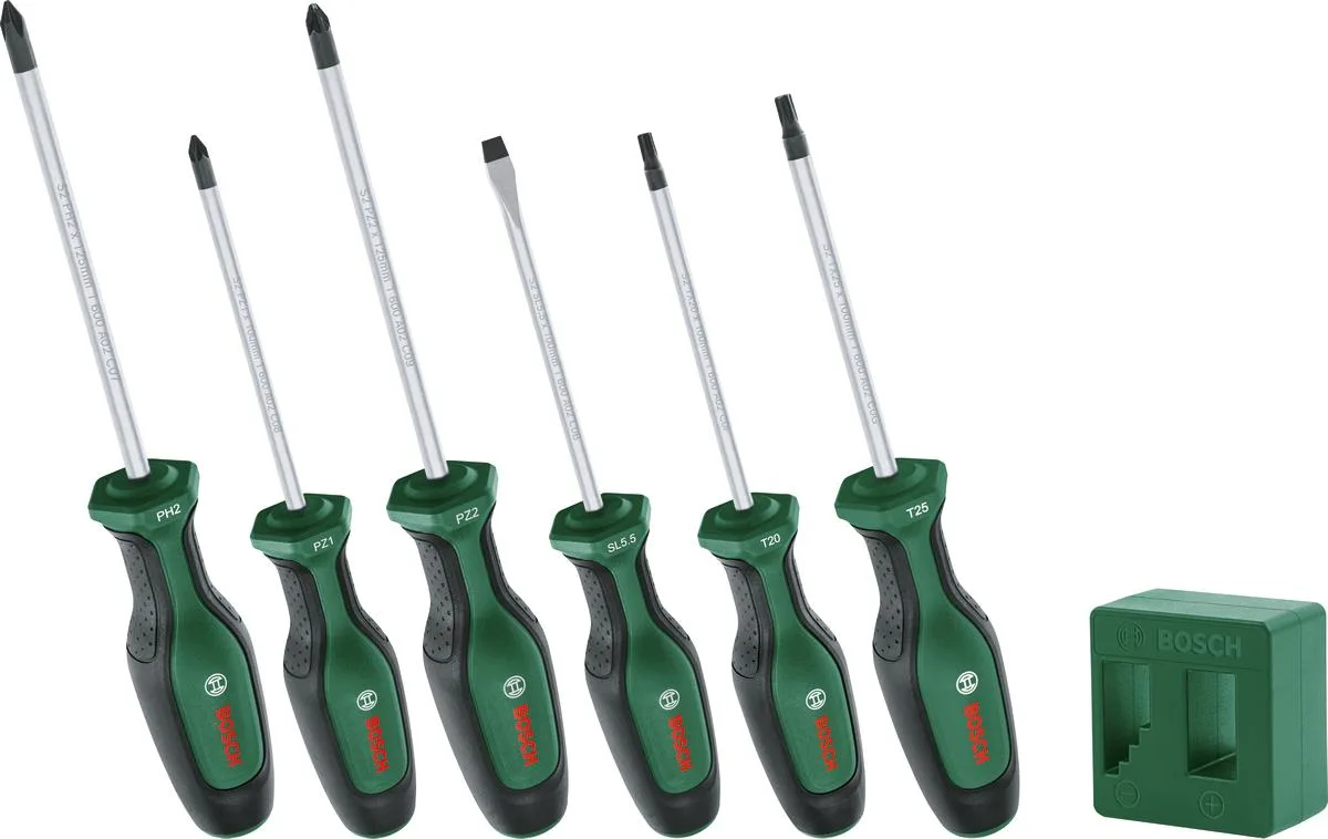 Набір викруток Bosch SL 4мм, PH2х125мм, PZ1х100мм, PZ2х125мм, Т20х100, Т25х100, 6 шт.