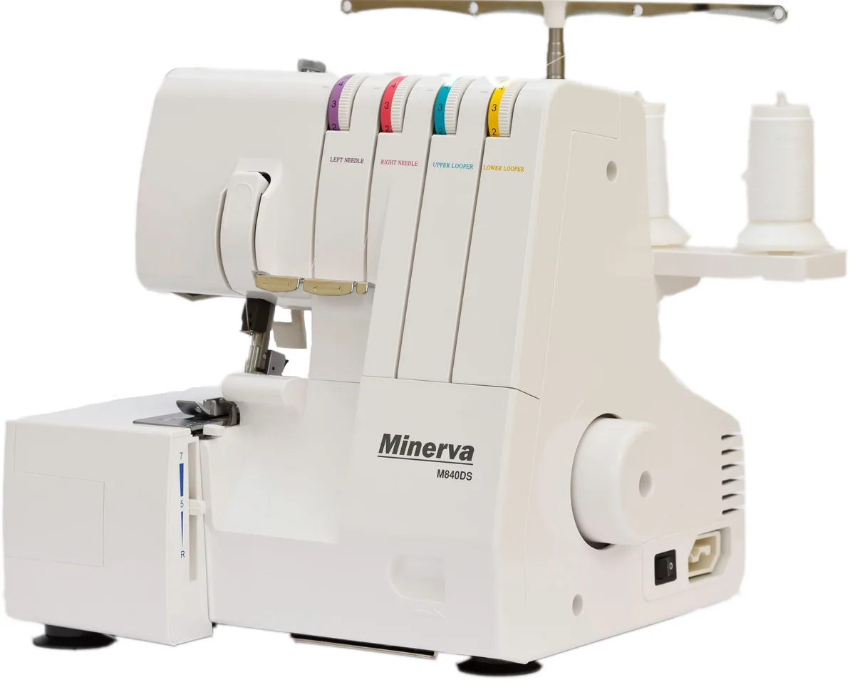 Оверлок Minerva 105Вт 8 оп 4 3-х ниткові шви Білий