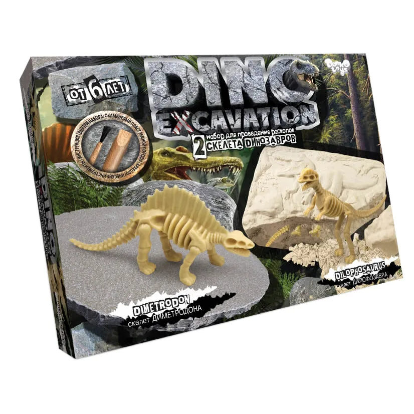Дитячий набір для розкопок динозаврів Danko Toys гіпс 5+ кольоровий