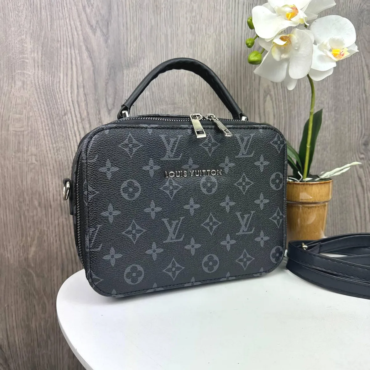 Женская мини сумочка клатч экокожа 21х8,5х16 см черная
