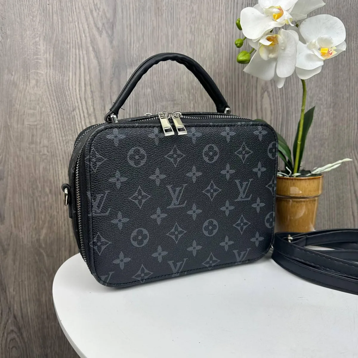 Женская мини сумочка клатч экокожа 21х8,5х16 см черная
