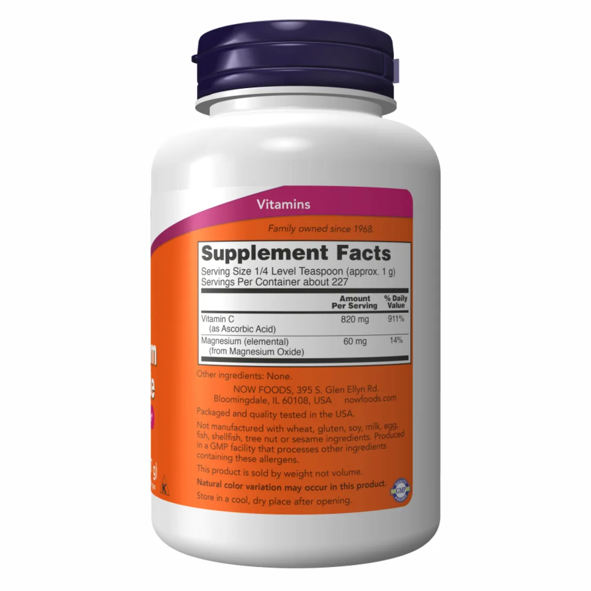 Порошкова добавка Now Foods Аскорбат магнію 227 г