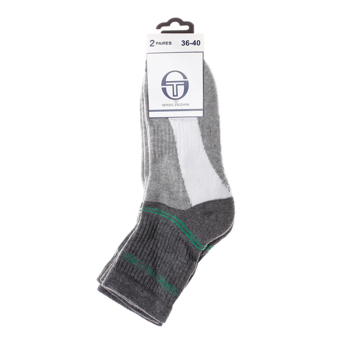 Шкарпетки Sergio Tacchini бавовна 36-40 сірі білі зелені 3 пари