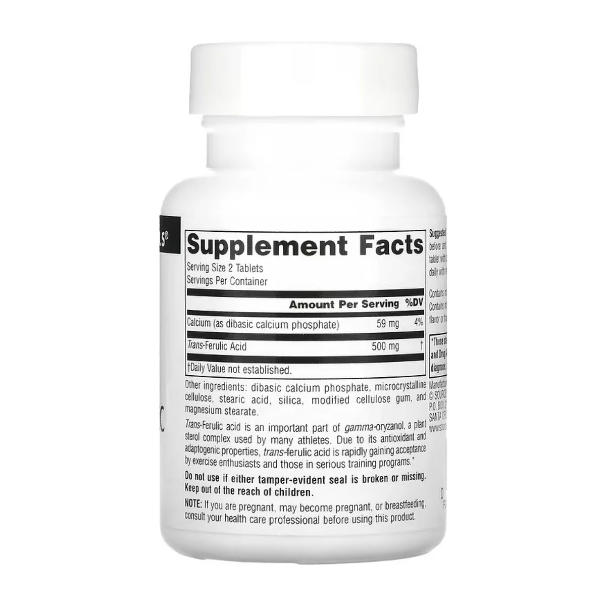 Трансферулова кислота Source Naturals 250 мг 30 табл Антиоксидантна підтримка
