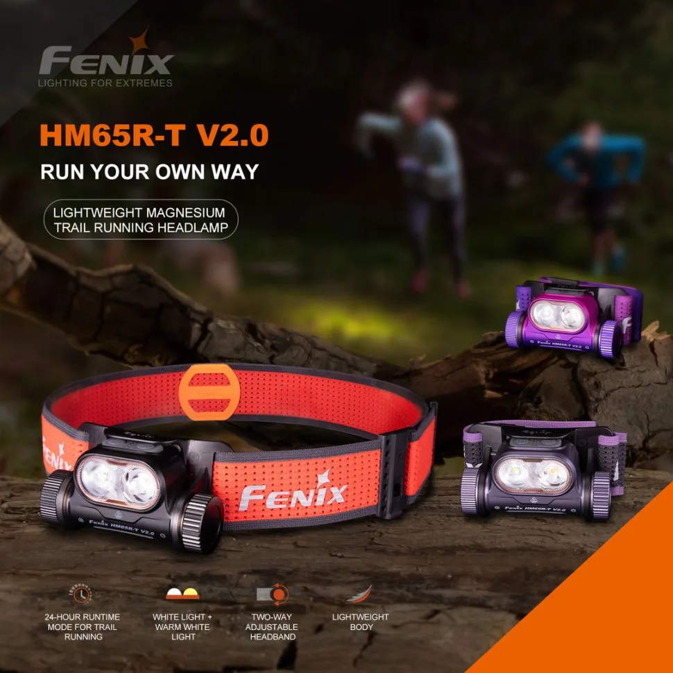 Налобный фонарь Fenix, магниевый, 78,6х25,3х43 мм, черный.
