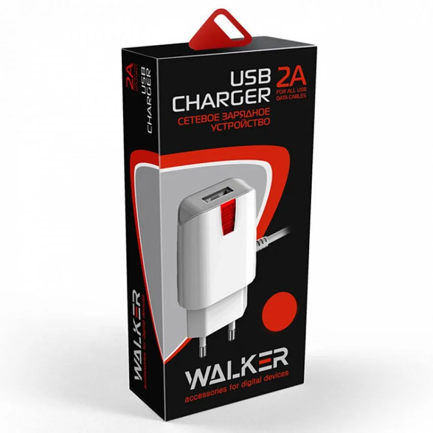 Мережевий зарядний пристрій WALKER 2в1 2.1А 10.5W білий з кабелем Micro 1м