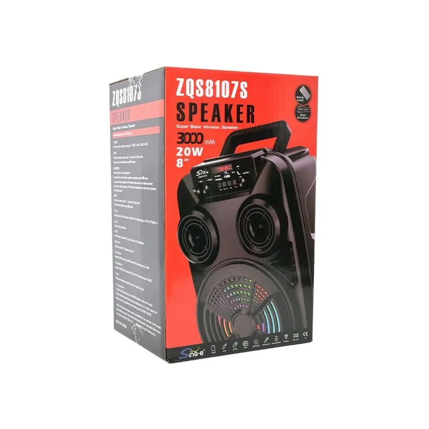 Портативна колонка Bluetooth 20W 2400mAh 203мм Чорна
