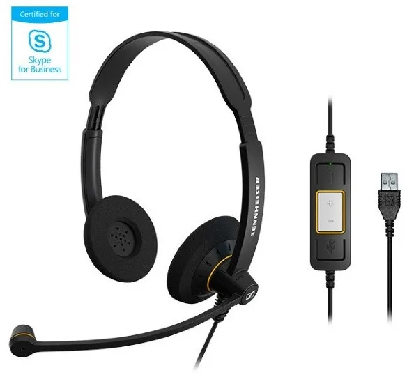 Гарнитура Sennheiser пластиковая черная USB 2,1 м накладные