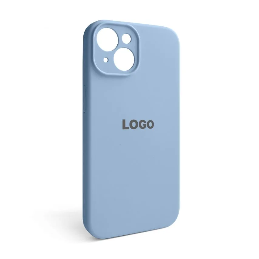 Чохол Silicone Case для iPhone 14 силіконовий блакитний закрита камера