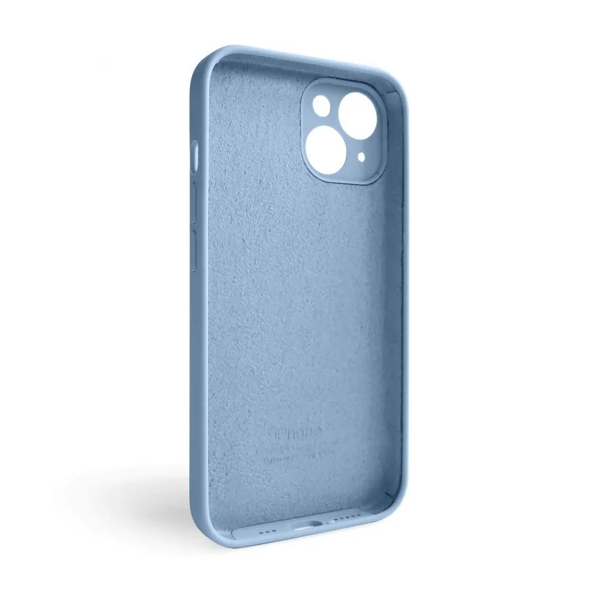 Чохол Silicone Case для iPhone 14 силіконовий блакитний закрита камера
