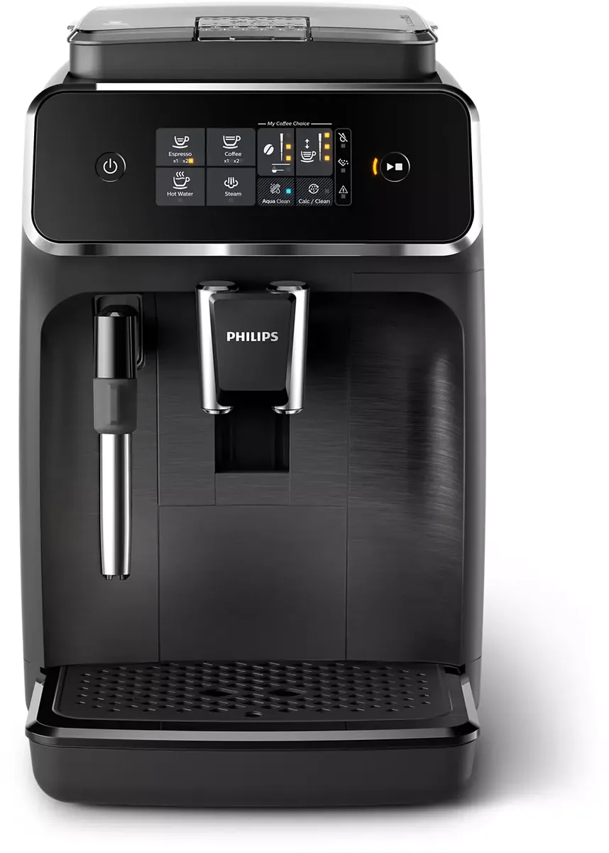 Кавомашина Philips Series 2200, 1.8 л, з можливістю використання зернової кави, ручний капучинатор, 1 авторецепт - чорного кольору