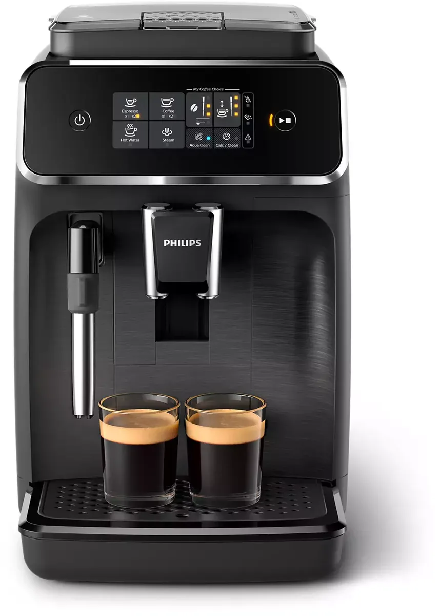 Кавомашина Philips Series 2200, 1.8 л, з можливістю використання зернової кави, ручний капучинатор, 1 авторецепт - чорного кольору