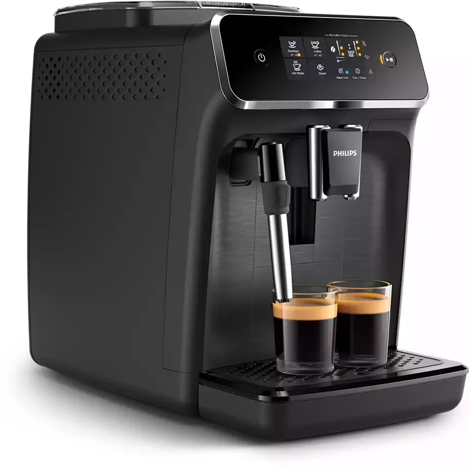 Кавомашина Philips Series 2200, 1.8 л, з можливістю використання зернової кави, ручний капучинатор, 1 авторецепт - чорного кольору