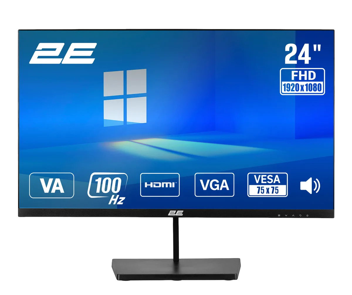 Монітор 2E VA 23.8" 100Гц Чорний