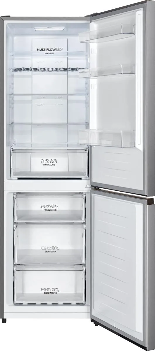 Холодильник Gorenje з нижнім морозильником NoFrost Plus 207л для дому з функцією суперзаморожування та Eco режимом