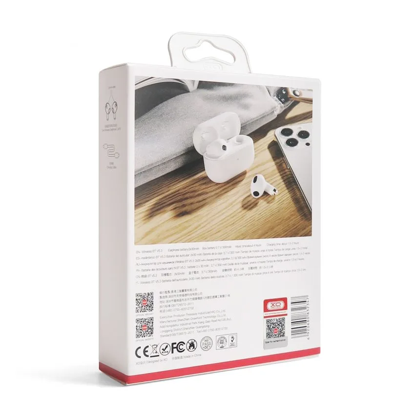 Наушники Bluetooth XO PC+ABS Белый