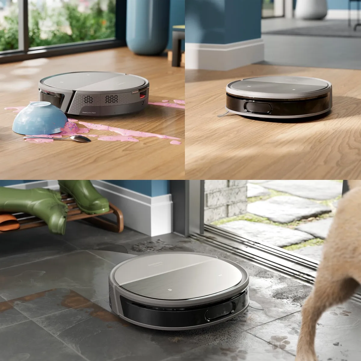 Робот-пилосос Philips Series 9000, висота 9.8 см, функція вологого прибирання, контейнер для пилу 0.21 л, резервуар для води 0.22