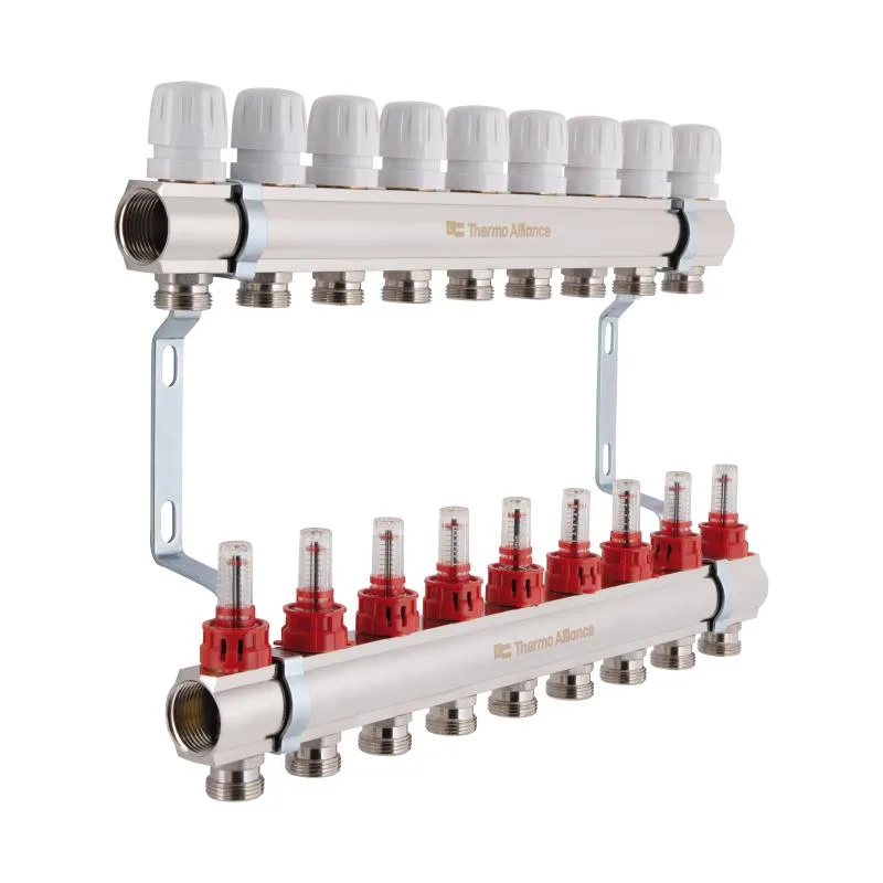 Колектор Thermo Alliance SD235W9 1"x9 латунь 50 мм нікель