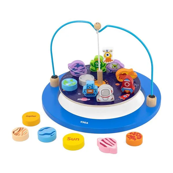 Дерев'яна гра-балансир Viga Toys Космос 27х20х20 см різнокольоровий