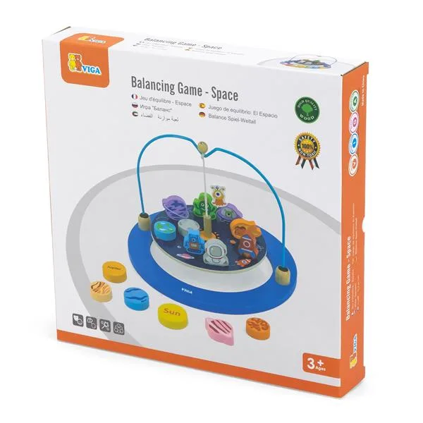 Дерев'яна гра-балансир Viga Toys Космос 27х20х20 см різнокольоровий