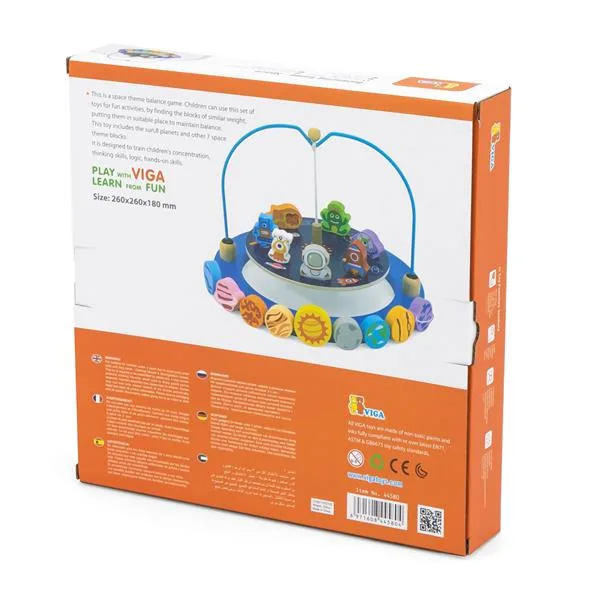 Дерев'яна гра-балансир Viga Toys Космос 27х20х20 см різнокольоровий