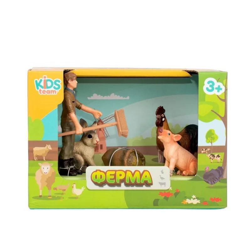 Детский игрушечный набор Kids Team фигурки животных из пластика 3 шт разноцветные