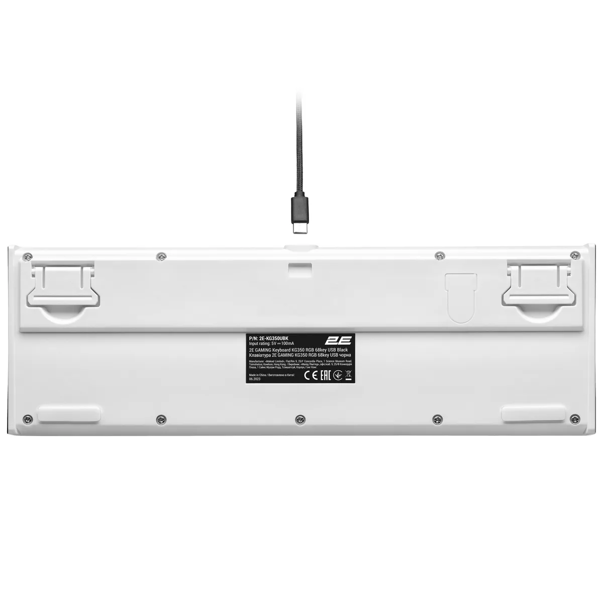 Клавіатура мембранна 2E GAMING KG350 68key, USB-A, EN/UA/RU, RGB, чорний