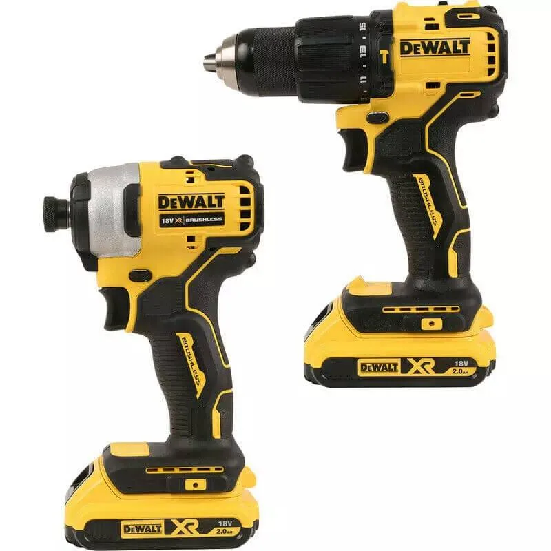 Комплект з двох акумуляторних інструментів DeWalt 18В XR: дриль-шурупокрут DCD709 та ударний шурупокрут DCF80 з двома акумуляторам