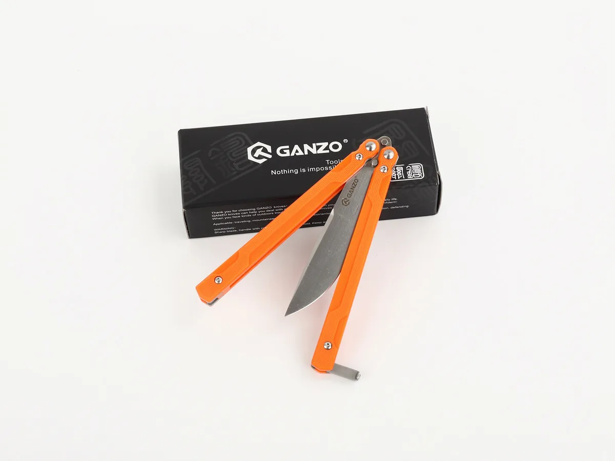 Ніж метелик Ganzo 440С 203 мм Помаранчевий