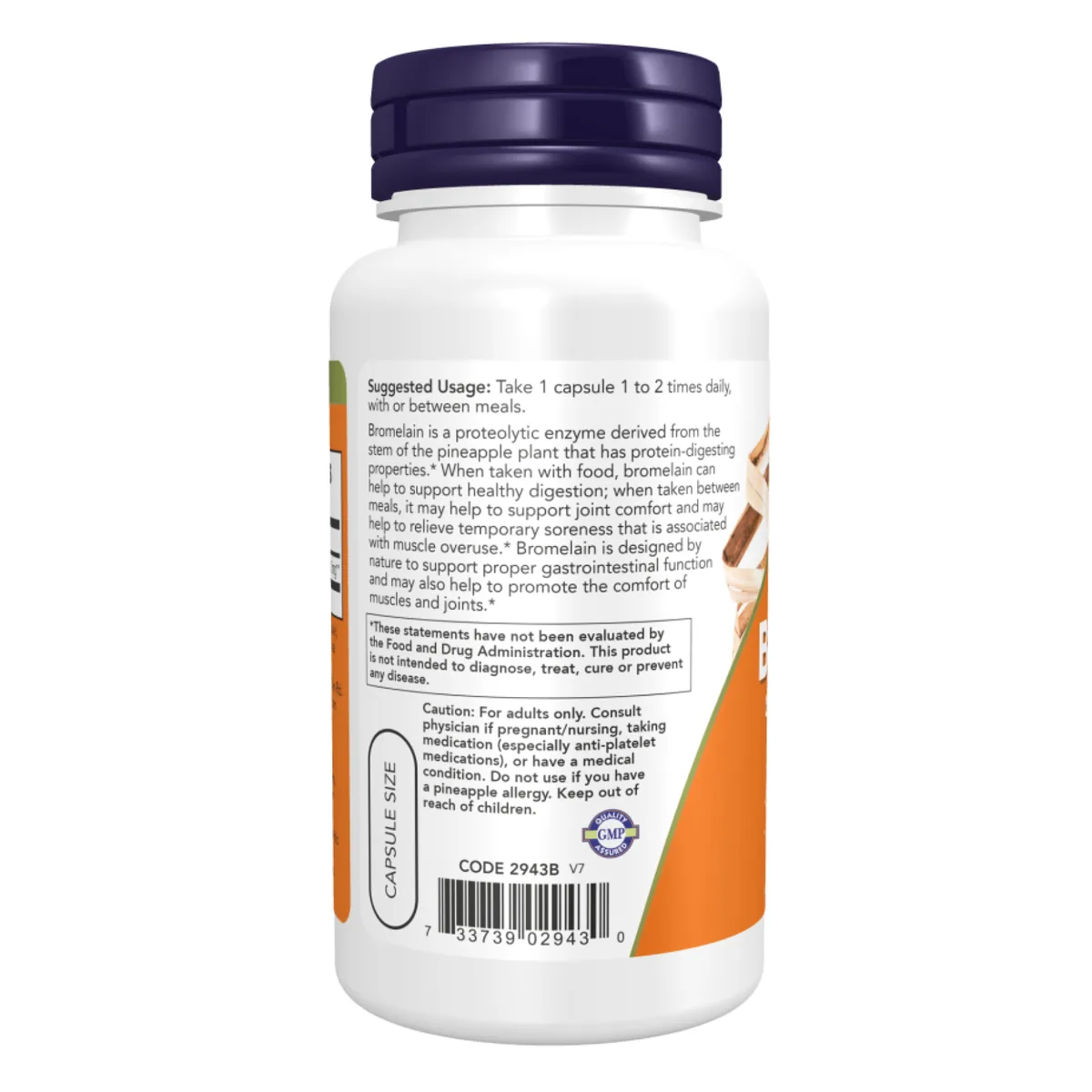 Бромелайн 500мг Now Foods вегетаріанські капсули 120 шт.