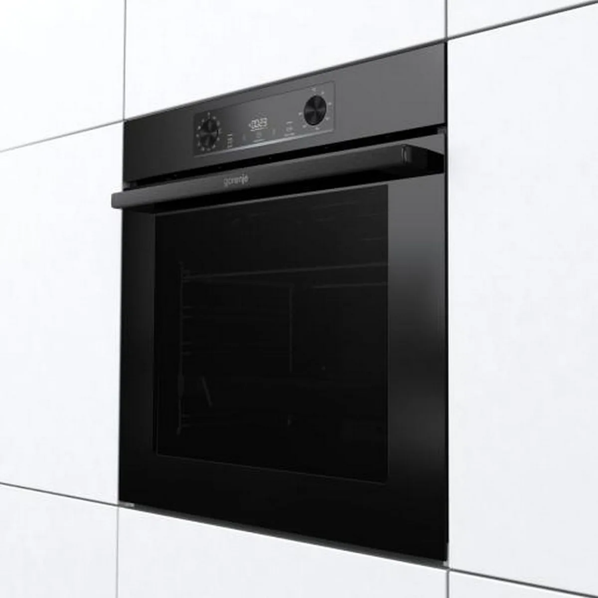 Електрична духова шафа Gorenje, 77 л, клас енергоефективності A+, з підсвіткою IconLed, чорного кольору.