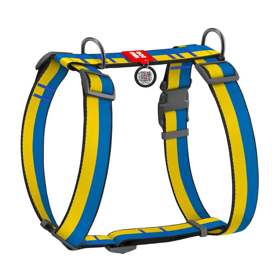 Шлея анатомічна WAUDOG Nylon H-подібна 35 мм 55-95 см 70-110 см Colors of freedom