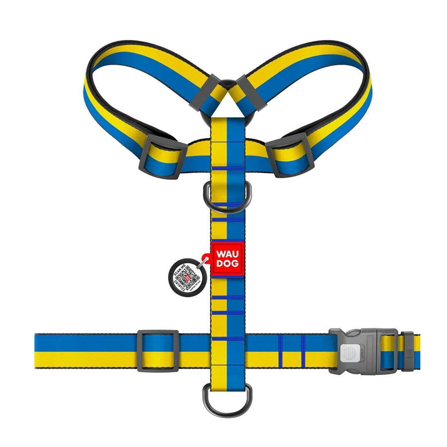 Шлея анатомічна WAUDOG Nylon H-подібна 35 мм 55-95 см 70-110 см Colors of freedom