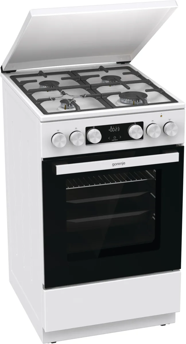 Комбінована плита Gorenje електрична газова 50х85х59,4 см біла емаль 4 конфорки 70 л