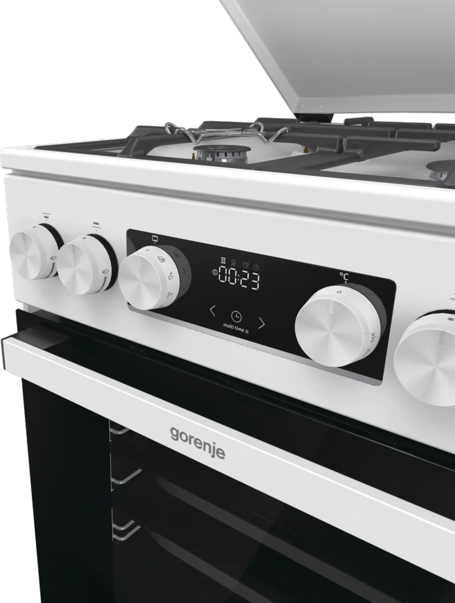 Комбінована плита Gorenje електрична газова 50х85х59,4 см біла емаль 4 конфорки 70 л