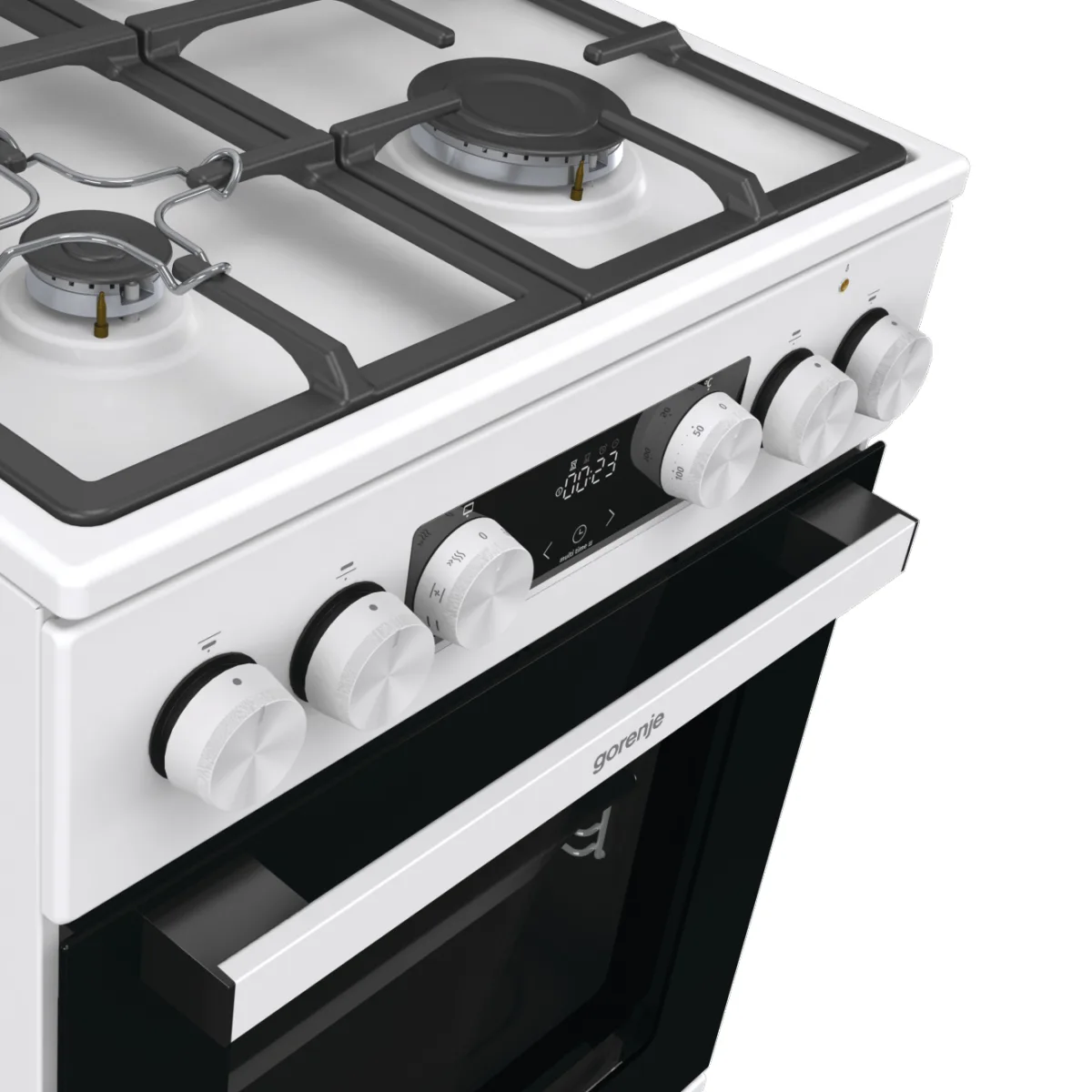 Комбінована плита Gorenje електрична газова 50х85х59,4 см біла емаль 4 конфорки 70 л