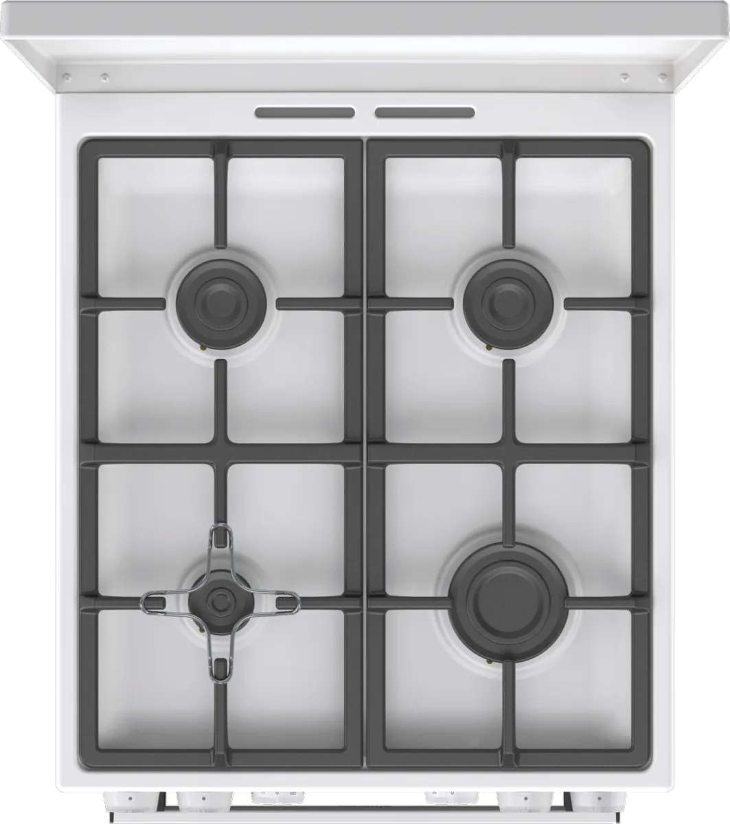 Комбінована плита Gorenje електрична газова 50х85х59,4 см біла емаль 4 конфорки 70 л