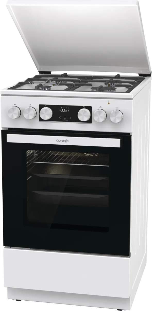 Комбінована плита Gorenje електрична газова 50х85х59,4 см біла емаль 4 конфорки 70 л