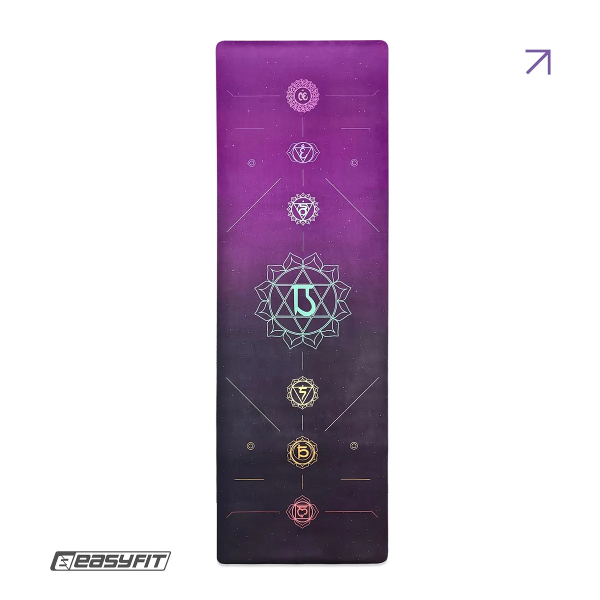 Коврик для йоги EasyFit замша-каучук 183х61 см Chakra Flow