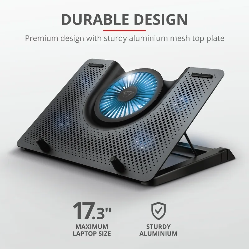 Подставка для ноутбука Trust GXT 1125 Quno, до 17.3", BLUE LED, черный.