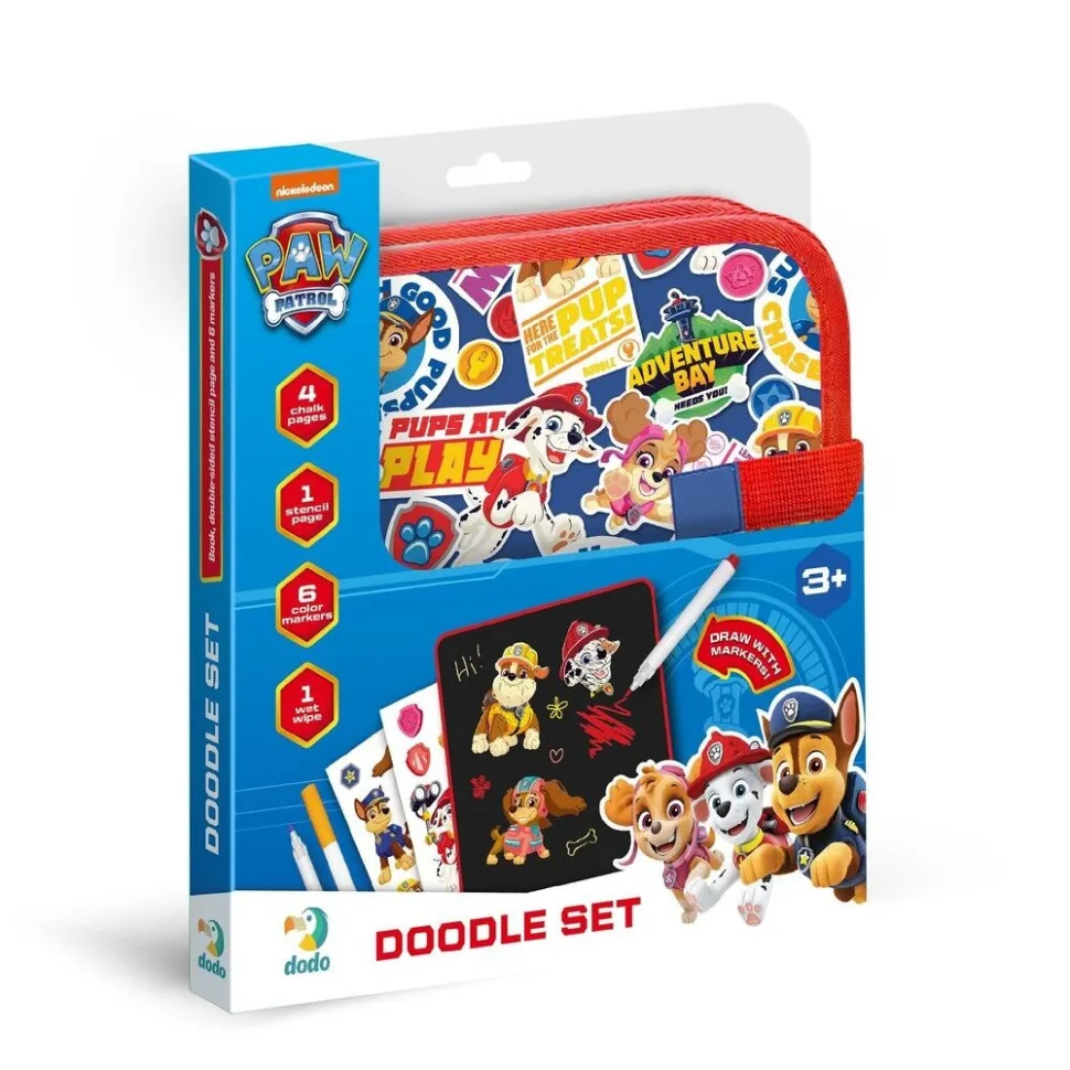 Дитячий набір для малювання DoDo Toys, 6 кольорових маркерів, крейдяні сторінки, 20,5х1,6х19,5 см