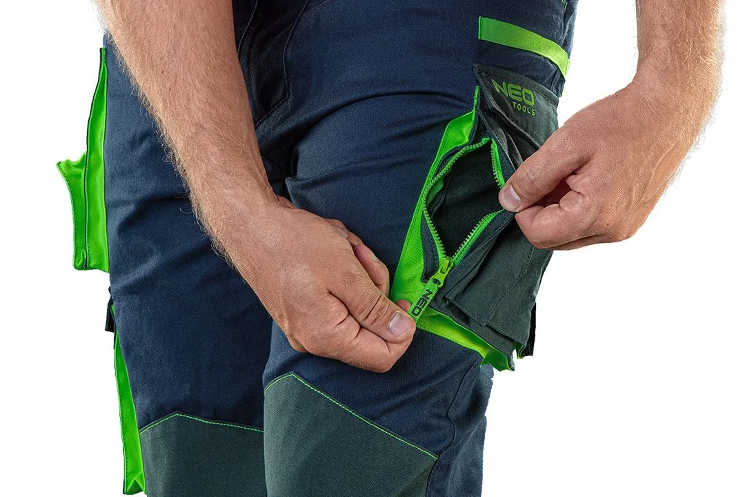 Штани робочі Neo Tools Premium з посиленням з Cordura, кишеня для наколінників, розмір M(50), синій.