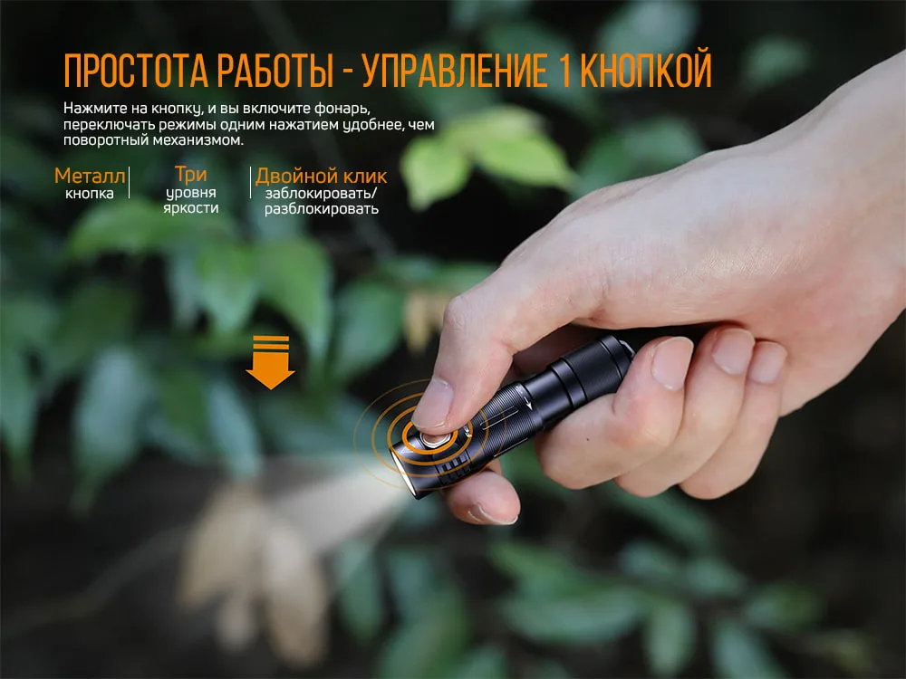 Ручний ліхтар Fenix алюмінієвий 68 мм зелений 400 люменів IP68