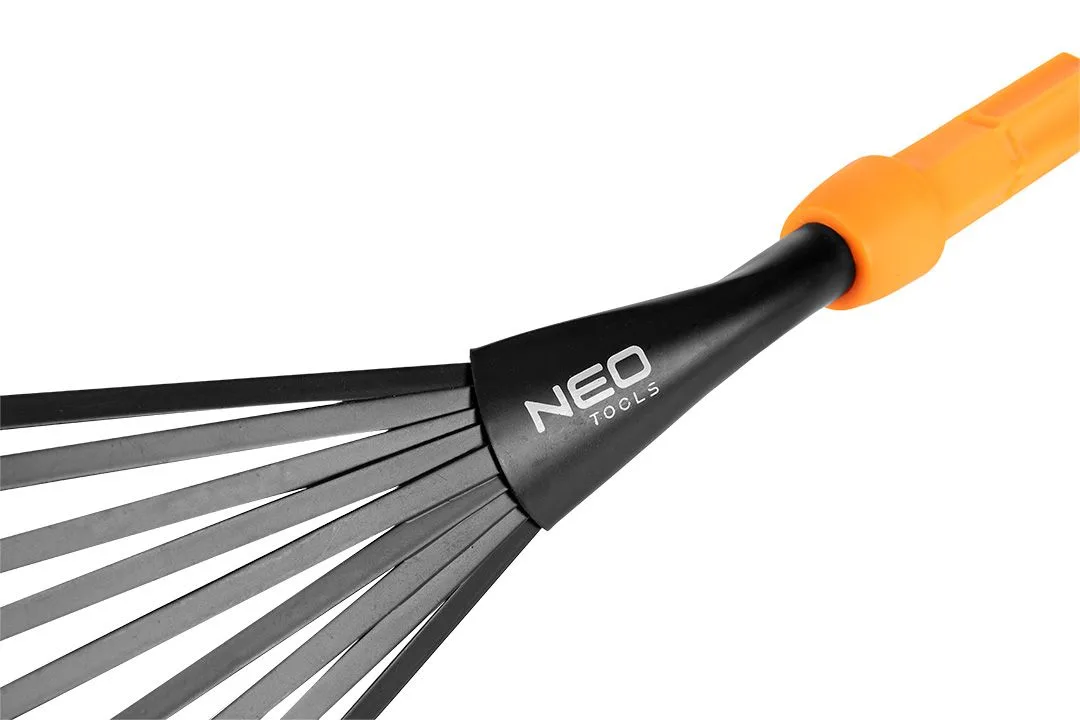 Граблі-віяло садові Neo Tools сталь 12,5 см чорні з помаранчевим