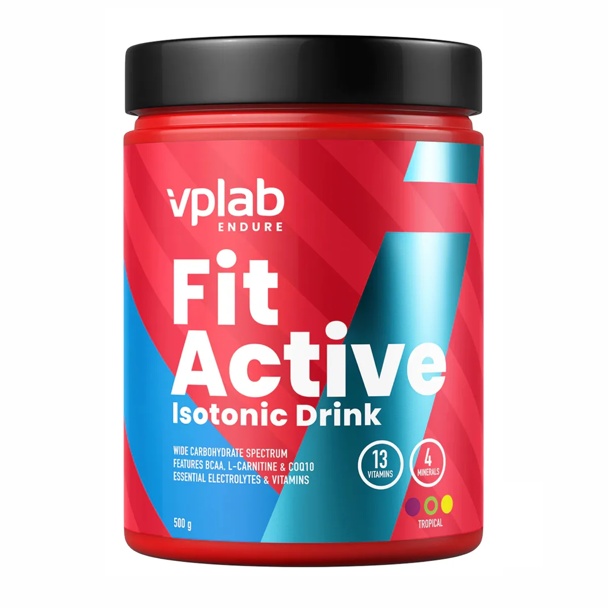 Изотонический напиток FitActive 500 г Тропический фрукт с BCAA и L-карнитином