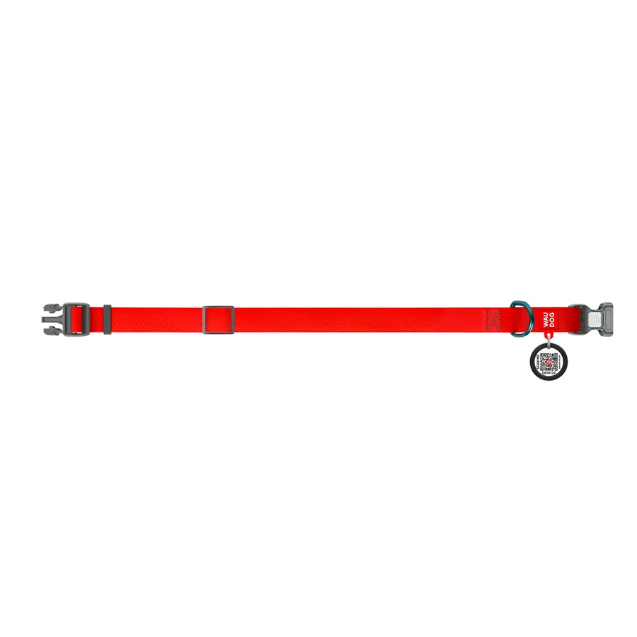 Нашийник WAUDOG Waterproof 15 мм x 25-35 см пластик червоний