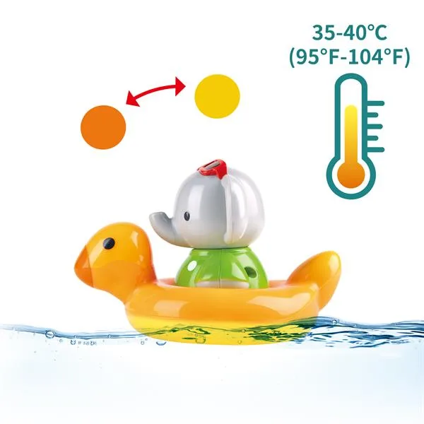 Іграшка для ванної Hape Слоненя з термометром пластикова 16х10х24 см різнокольорова