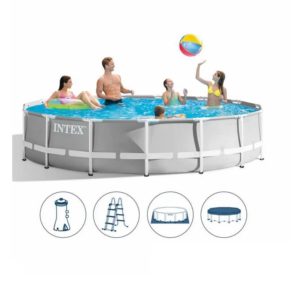 Каркасний басейн Intex ПВХ 427х107 см Сірий 12706 л