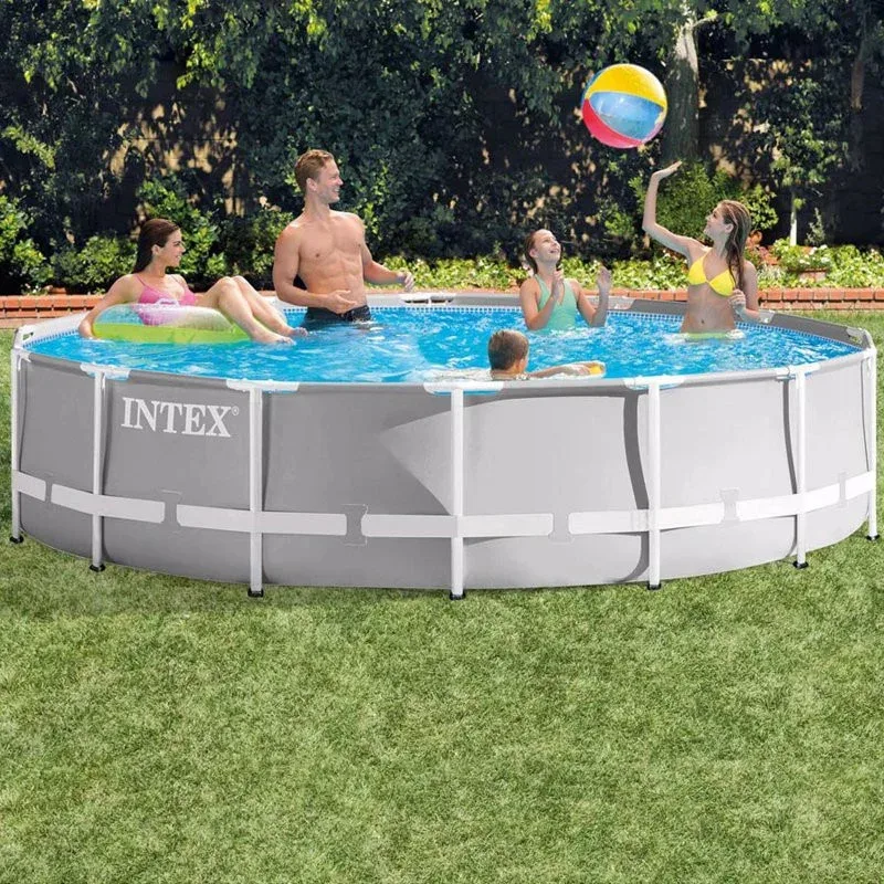 Каркасний басейн Intex ПВХ 427х107 см Сірий 12706 л
