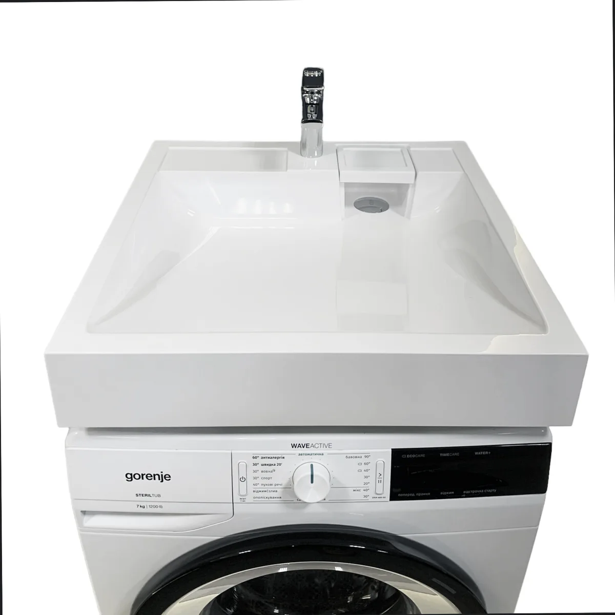 Раковина, умивальник Adamant WASHER NEW, штучний камінь, прямокутна форма, з отвором для змішувача, без переливу, 595.
